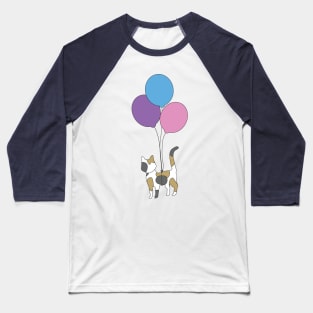 Cailco Cat with Balloons Baseball T-Shirt